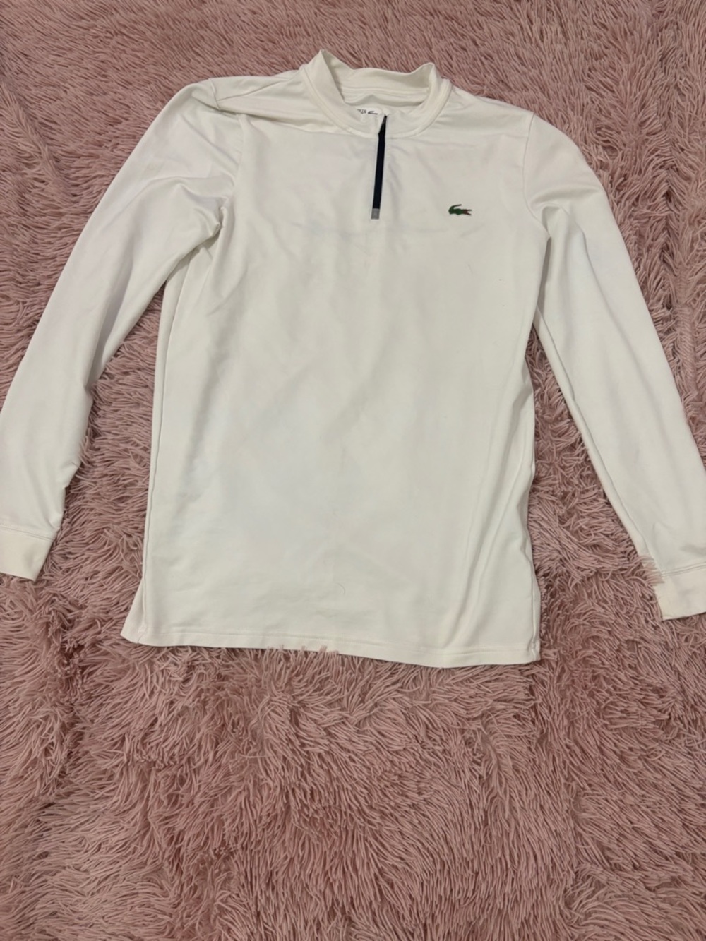 Lacoste Kids White Long-Sleeve Zip-Front Top